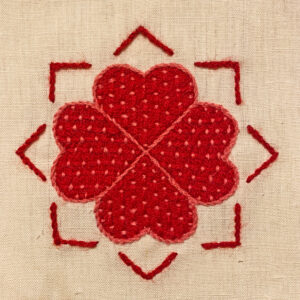 Kit de broderie Coeur Rouge point de Bayeux