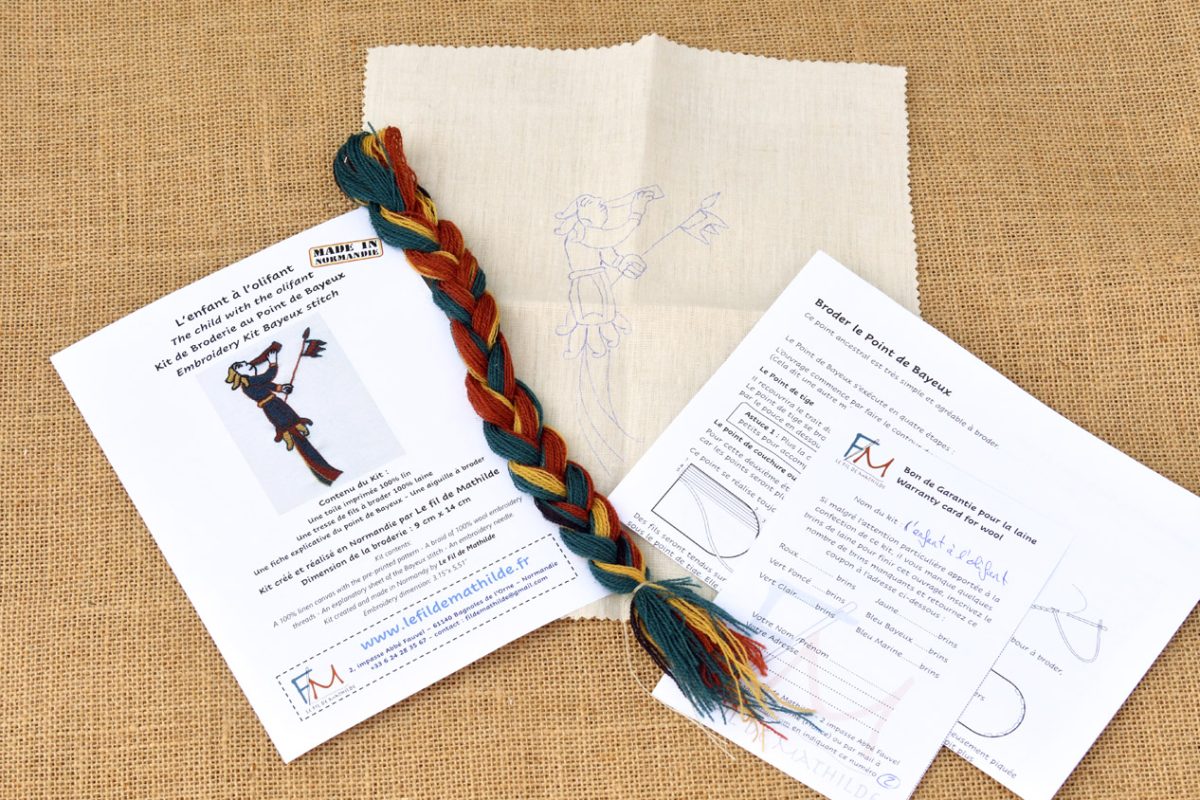 Kit à broder Poup' L'enfant à l'olifant contenu