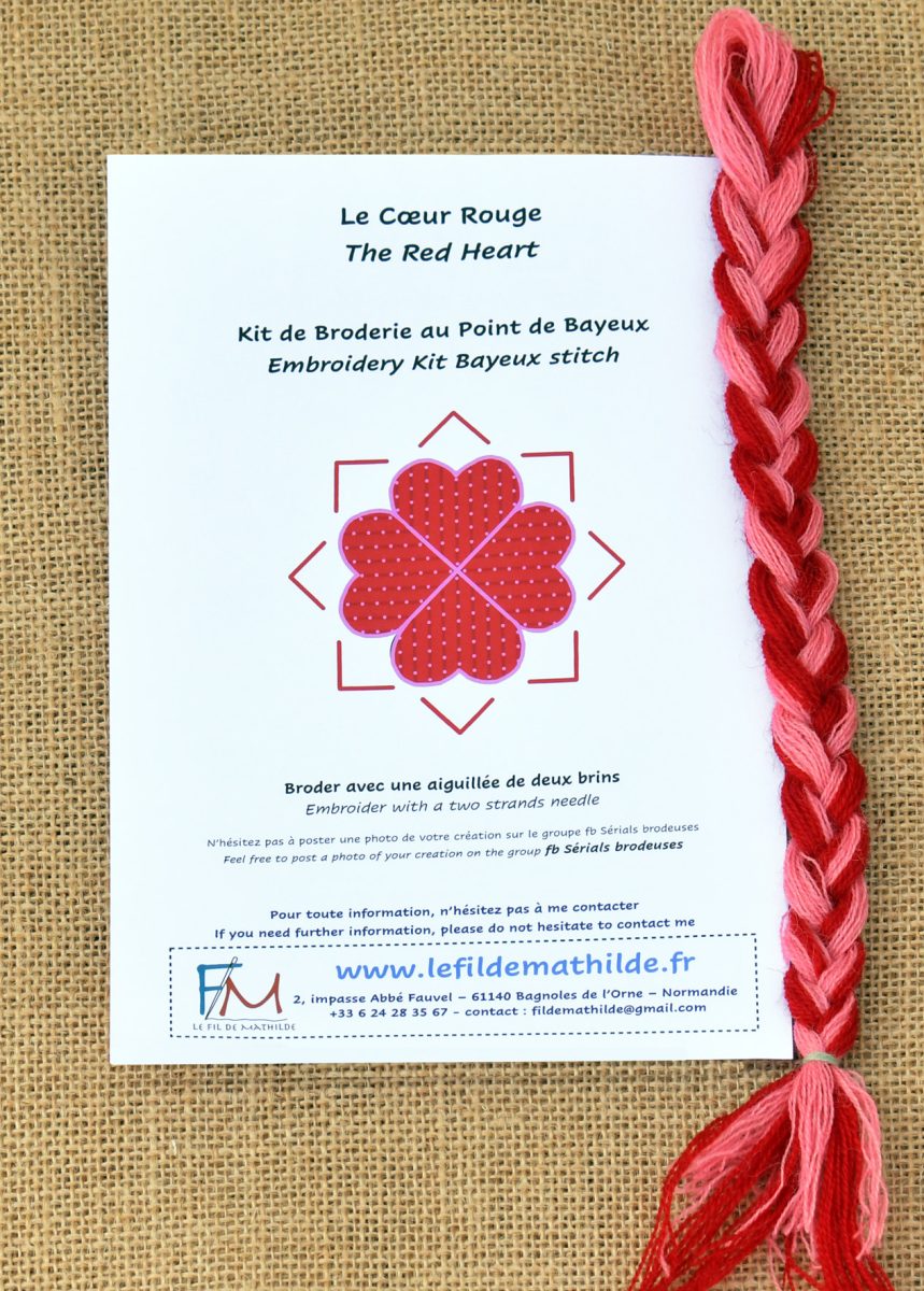 Fiche Couleur + Tresse Coeur Rouge