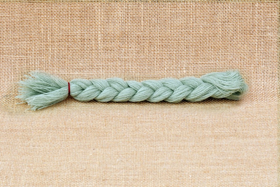 Tresse Laine Vert Clair Bayeux Fil de Mathilde