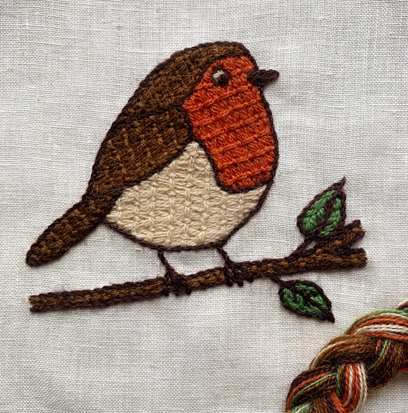 Kit à Broder Le Rouge Gorge Point de Bayeux