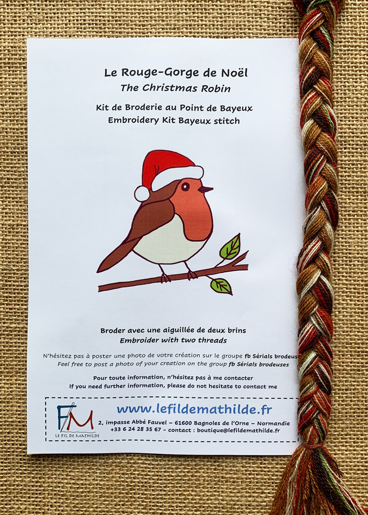 Fiche Couleur Rouge Gorge de Noel Point de Bayeux