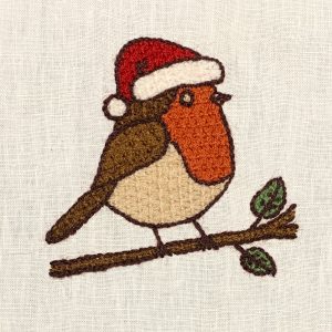 Kit de Broderie Le rouge-gorge de Noël