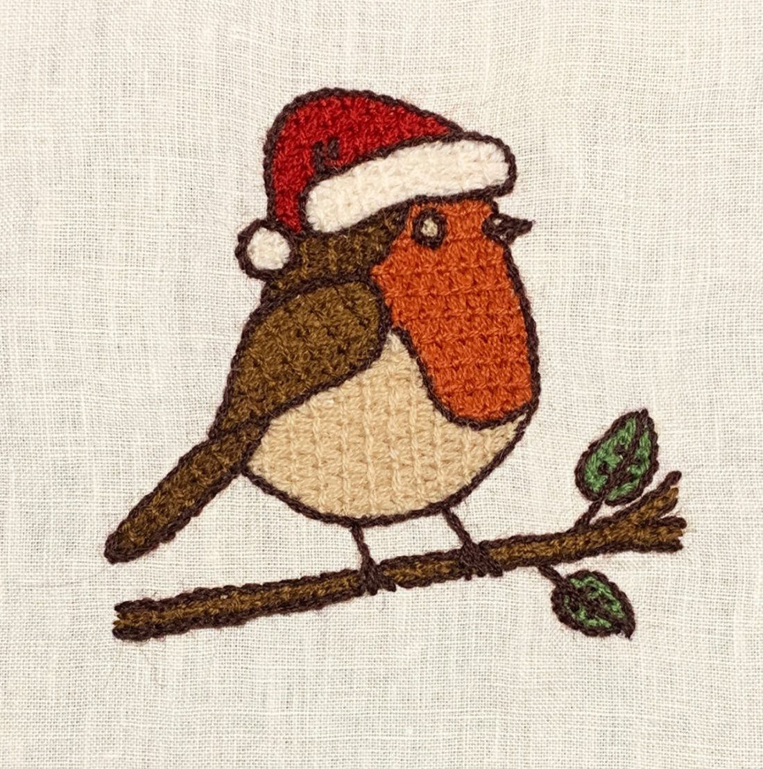 Kit de Broderie Le rouge-gorge de Noël